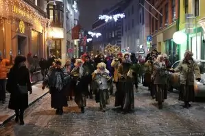 Latvian Christmas. Log Night in Old Riga